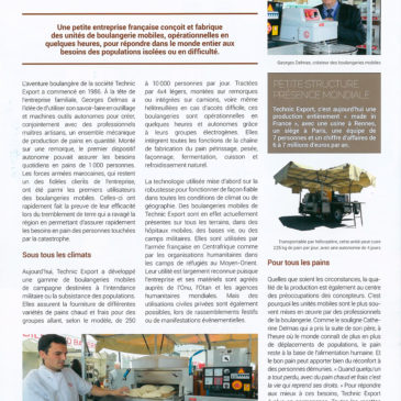 A magazine article on La boulangerie Française -« Des boulangeries tout     terrain » – January 2017